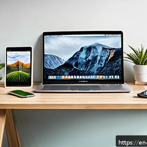 Home 17 정보 다이어트법을 위한 실천 노하우 - A modern minimalist home office setup featuring a sleek desk with a laptop, smartphone displaying a ...